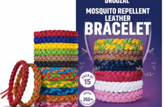 15 Pack Mosquito Repellent Bracelet – Adjustable Leather Band, Triple Strength 350 Hours Protection, Natural DEET-Free Anti Bug for Adults, Travel Essentials Waterproof Insect Repellent Bracelet Band