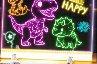 16Inch Rechargeable LED Drawing Tablet 16 Glow Drawing Pad for Kids, 7 Colors Light Up Acrylic Neon Sign Writing Board, Creative & Educational Gifts for Girls/Boys Age 6-12 Year Old