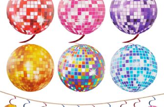 18 Pieces 70s Silver Hanging Disco Balls Decor, DiscoBall Swirl Hangings, Disco Ball Straws & Hanging Streamers, Silver Ceiling Decorations for Birthday, Partying Fever & Party Supplies