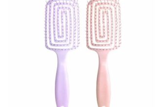 1pc Purple Detangling Curved Vent Hair Brush for Wet/Dry Hair