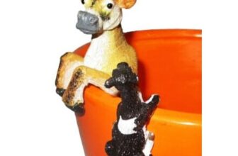 2 Hand Painted Cow Pot Hangers, Free P&P