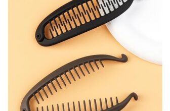 2-Pack Banana Clips for Women, Small Claw Clips, Black/Brown