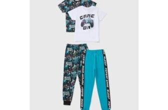 2 Pack Boys Blue Gaming Pyjama Sets (7-13yrs)