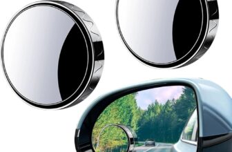 2 Pcs Blind Spot Auxiliary Mirrors 360 Rotate Sway Adjustable Convex Mirrors Suction Cup Car Rearview Round Mirror HD Glass Wide Angle Blindspot Mirror for Universal Cars Traffic Safety (Silver)