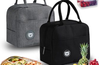 2 Pcs Lunch Bags for Women, Lunch Bag for Men Tote, Black and Grey Cool Bag Small, Simple and Durable Suitable for use in Schools Offices and Outdoor Camping