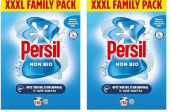 2 x Persil Non Bio Washing Powder XXXL Family Pack, 130 Washes 6.5Kg – £22.80 / £20.40