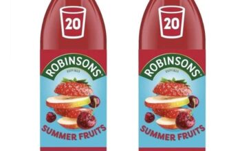 2 x Robinsons Summer Fruits Squash, 1L – £1.86 / £1.58 S&S