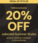 20% Off Summer Styles (2,400 Items – Mens/Women/Children) – Kids Tee £1.60 / Mens Polo £6.40 & More / Free Click & Collect