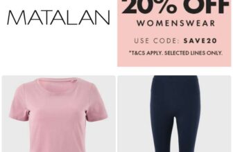 20% Off Womenswear With Code (1,900 Items) – Flip Flops £2 / 5 Pack Socks £2.80 / Vest Top £3.60 / Leggings £4 & More
