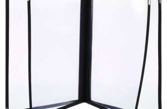 20 Pack Menu Covers with Clear Sleeves, 4 Page 8 View Design, Black 8.5 x 11 Inch for Restaurants, Cafés and Events