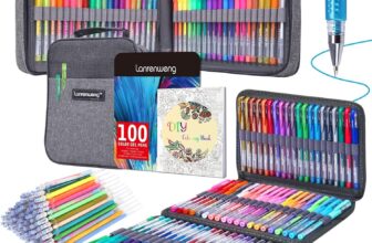200 Pack Gel pens Set 100 Colored Gel Pen with 100 Refills, Fine Tip Glitter Gel pens with Canvas Bag for Adults Coloring Books Drawing Crafts Scrapbooks