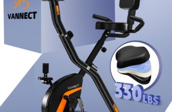 2025 New Exercise Bike Foldable with 16 Levels Magnetic Resistance, Folding Cycling Bike with LCD Display & Heart Rate Sensor, Oversized Saddle with Backrest, Foldable Fitness Bicycle For Home Gym