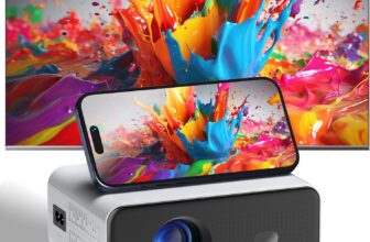 2025 Upgraded Smart Mini Projector – Auto Keystone, Electric Focus, 4K Video Supported, WiFi 6, Bluetooth 5.2, Android 11 TV, Phone Control – Visulapex Portable Home Cinema for Indoor & Outdoor