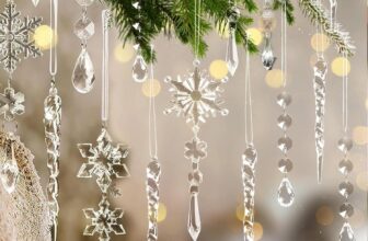 20pcs Acrylic Christmas Ornaments- Hanging Acrylic Crystal Snowflake Christmas Decorations Icicle Drop Decorations for Xmas Wedding Festival Home Party Event New Year Decor Supplies Transparent