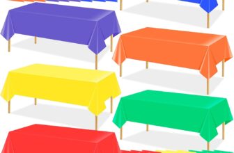 24 Pack Pastel Plastic Tablecloths 270 x 140 cm, Waterproof Rectangle Table Covers Bulk Colourful Table Cloth for Kids Birthday Party, Baby Shower, Weddings, Christmas, Easter (Bright colors)