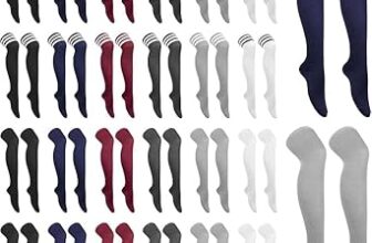 24 Pairs Long Socks Thigh High Socks Tights Over Knee Socks Casual High Stockings for Girls and Women