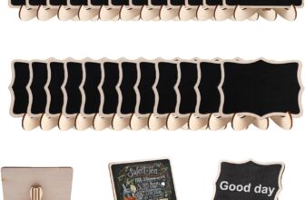 24 Pieces Mini Chalkboard Signs with Stands, 10x10cm Small Blackboard with 1 White Chalk, Erasable Chalkboard Signs for Food Labels,Table Numbers, Message Boards, Wedding or Birthday Parties