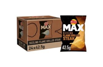 24 X 42.5g Packs Walkers Max Flame Grilled Steak Flavour 24 X 42.5g