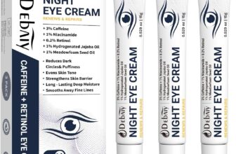 3% Caffeine Eye Cream for Dark Circles Puffiness & Bags Under Eyes Night Cream (3 Pack 15g Each)