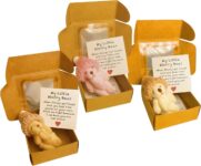 3 Mini Pocket Hug Plush Bears, Worry Bear in a Box Set with Inspirational Cards, Little Bear Emotional Support Gift for Friends Family Children, Positive Gifts (light brown, white,pink)