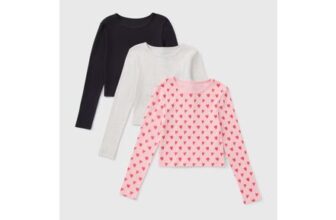 3 Pack Girls Multicoloured Long Sleeve Tops (7-15yrs)