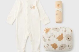 3 Piece Baby White Bear Sleepsuit Gift Set (Newborn-3mths)