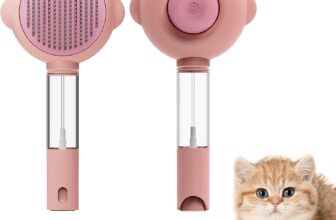 3-in-1 Cat Steam Brush with Spray Function, Manual Water-Powered Grooming Brush for Shedding, Gentle Deshedding & Massage Comb for Short Long Haired Cats and Dogs (Pink)