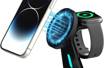 3 in 1 Charging Station Compatible with Magsafe Charger Wireless Charger Stand for Apple iPhone 17 16 15 14 13 12 Wireless Charging Station for AirPods Wireless Charging Stand for iWatch Series