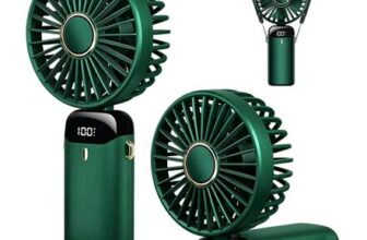 3-in-1 Portable Fan: Handheld/neck/desktop, 90 Adjustable, LED Display