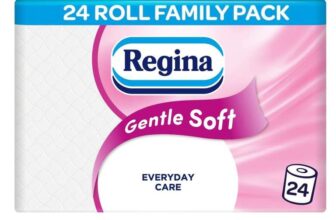 3 x Regina Gentle Soft Toilet Tissue – 24 Rolls of 3 Ply Toilet Paper, 160 Sheets, Soft and Gentle