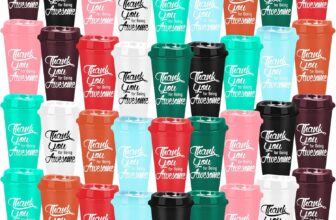 36 Thank You Gifts Bulk Reusable Plastic Coffee Cups with Lid Employee Appreciation Tumblers Housekeeping Week Gifts for Team Staff Volunteer Coworkers – Multicolor, 470 ml