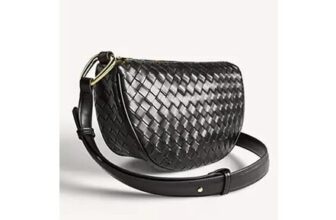 365 by Freemans Rosa Black Sling Woven Crossbody Bag