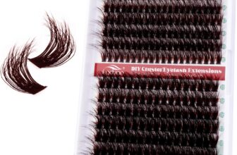 3D Dark brown Individual Eyelashes Lash Clusters Kit D Curl Eyelashes Individual Kit Natural Lash Extension Kit with Russian Cluster Mix 15-20mm6080p