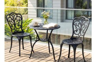 3PCS Patio Bistro Set Cast Aluminum Table and Chairs