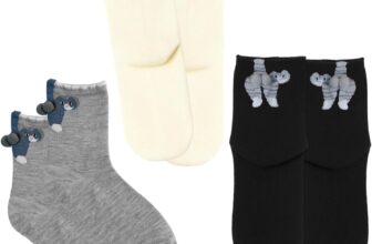 3pcs Cat Socks with 3D Fur Balls, Funny Cute Socks for Women Size 4-7, White Black Grey Set, Gift for Cat Lovers, Comfortable 3D Cat Sock with Fuzzy Ball, Mischievous Cute Socks for Women with Balls