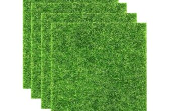 4 Pcs Miniature Grass Mats 15×15 Cm Faux Turf