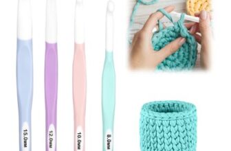 4-Piece Crochet Hook Set, 815mm, Rubber Handles