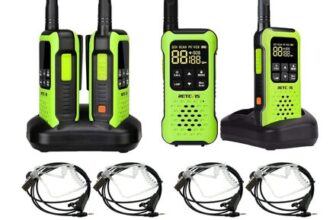 4 X Retevis RT649P IP67 Walkie Talkies for Adults, 2 Way Radio with Headset