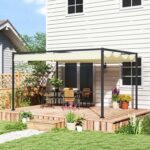 4 x 3(m) Metal Pergola Gazebo Patio Sun Shelter Retractable Canopy – Khaki / Cream £154.39 w/ voucher sold by Aosom UK