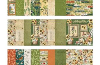 48 Floral Scrapbook Sheets, 6×6 Inch Vintage Patterned Paper