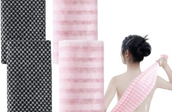 4Pcs Japanese Exfoliating Shower Towel, Exfoliating Shower Towel, for Scrubbing and Removing Dead Skin, for Men and Women (Black Pink)
