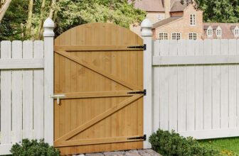 5 ft / 150cm x 105cm Semi-Braced Arch Top Strong Wooden Garden Gate – £26.99 with trial Living & Home
