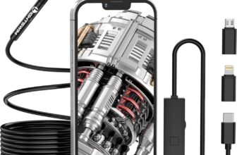 5.5MM 1920P Endoscope Snake Inspection Camera, Lightswim Type C Borescope, Scope Camera with 8 LED Lights for Android and iOS Smartphone, iPhone, iPad, Samsung (16.5 FT/5M)