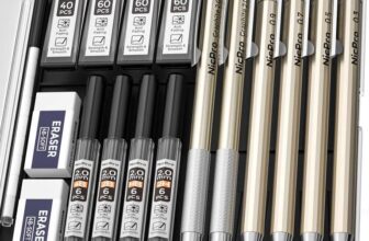 6 Metal Mechanical Art Sketching Pencils Case Set, 2 Lead Holder (2B HB 2H 4B) 8 Tube Lead Refills, Erasers by nicproshop FBA ( £8.41 W/S&S)
