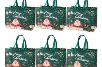 6 Pack Christmas Gift Bags with Tote Handles