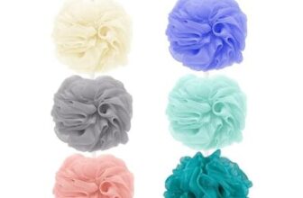 6-Pack Loofah Shower Sponges, Exfoliating Bath Poufs