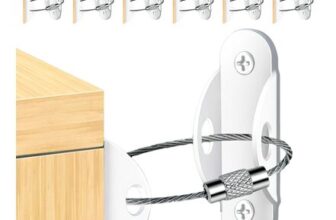 6-Pack Metal Anti-Tip Furniture Straps for Baby & Pet Safety Heavy-Duty