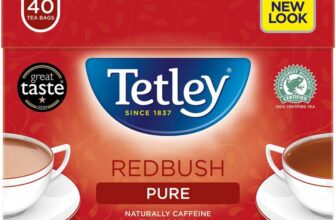 6 Pack Tetley Redbush Tea Bags – Naturally Caffeine-Free –