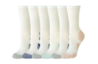 6 Pairs Amazon Essentials Womens Cushioned Breathable Athletic Performance Crew Socks Sizes 3-7