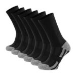 6 Pairs Mens Cotton Crew Socks – Breathable & Moisture Wicking for Hiking